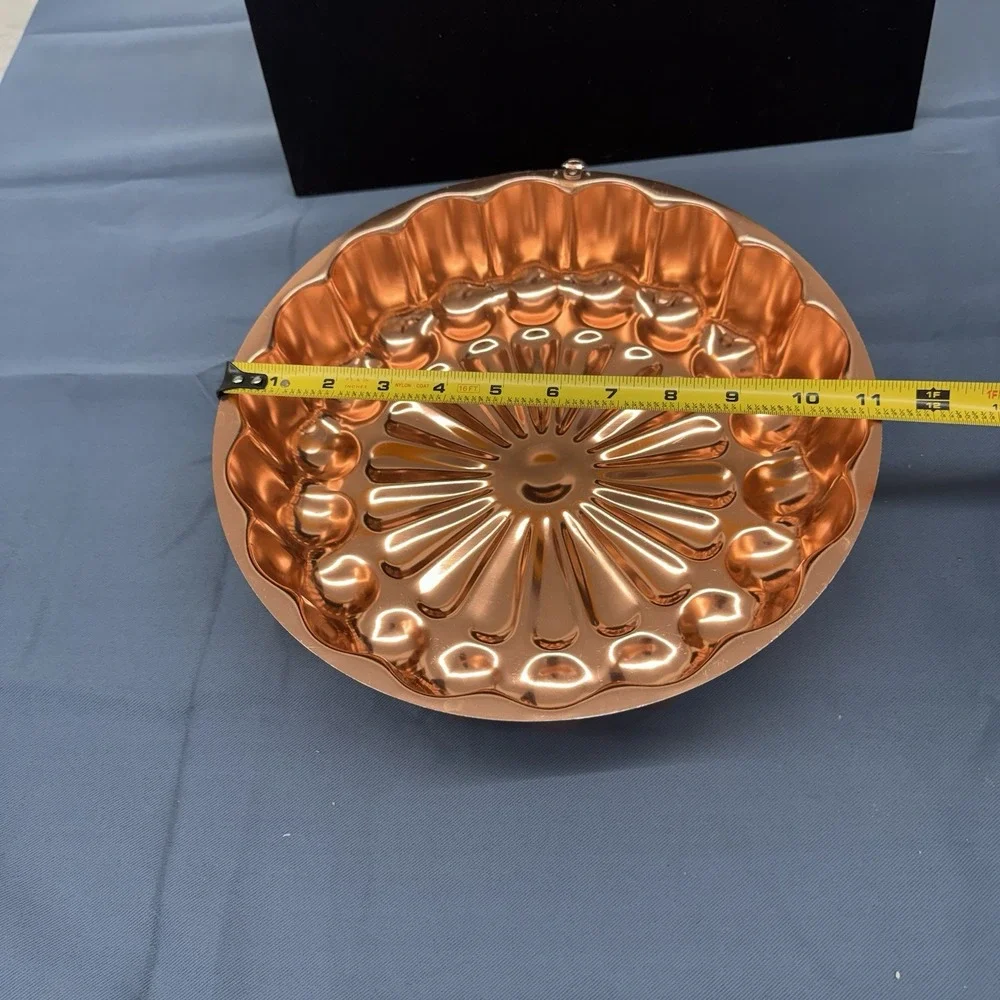 Vintage Copper Jello Mold Retro Kitchen Decor Round 11.25
